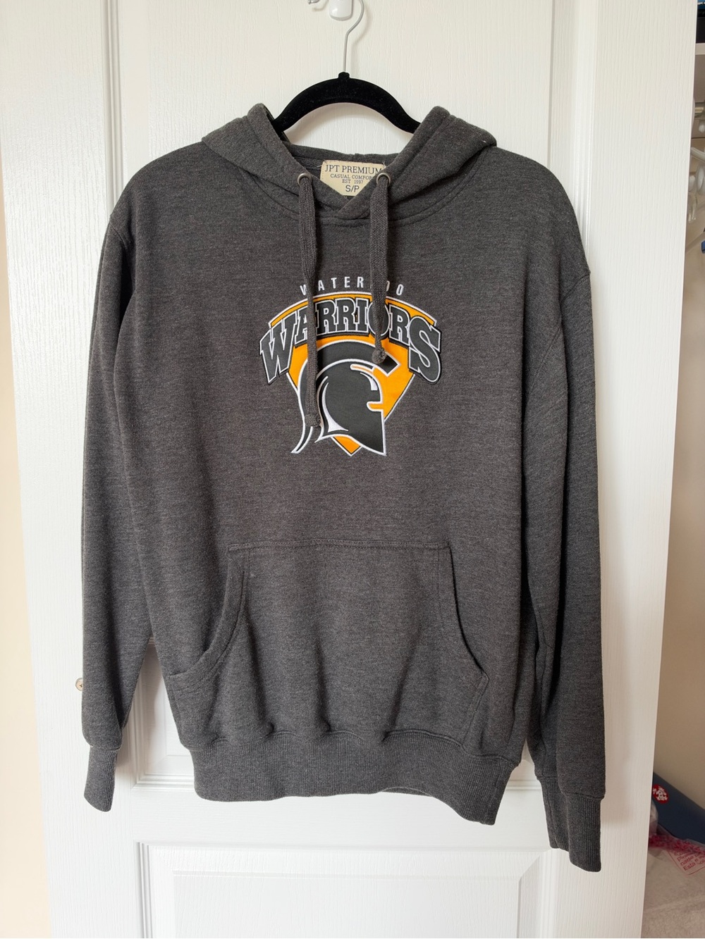 Waterloo Warriors Charcoal Hooded Sweatshirt